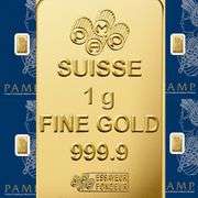 GROUP LOT OF 5x 1.0 GRAM PAMP SUISSE 999.9 FINE GOLD BARS- 5.0 GRAMS TOTAL!