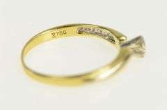 18K Yellow Gold 0.18 Ct Diamond Solitaire Two Tone Promise Ring