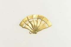 14K Yellow Gold 3D Articulated Vintage Hand Fan Fashion Charm/Pendant