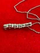 BRAND NEW 14K WHITE GOLD AND DIAMOND CHAIN WITH JOURNEY PENDANT