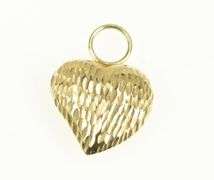 14K Yellow Gold Diamond Cut Heart Love Symbol Vintage Charm/Pendant