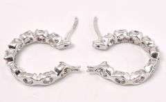 CZ Hoop Earrings In Sterling Silver