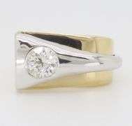 Contemporary Two-Tone Diamond Ring