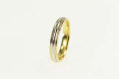 18K Yellow Gold Platinum 4mm Two Tone Classic Wedding Band Ring