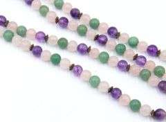 Mulit Color Jade Beaded Long Necklace