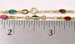 Enchanting Muti-Gem Necklace In 14K Yellow Gold