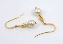 Pretty 14k and Pearl Dangle Earrings