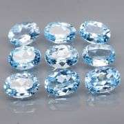 Superb quality 9.04ct 9 piece sky blue Topaz set