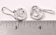 Heart Dangle Earrings In Sterling Silver