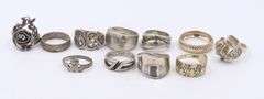 Group Lot of 11 Vintage 925 Sterling Silver Rings