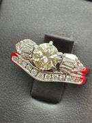 CERTIFIED 14K WHITE GOLD AND DIAMOND WEDDING SET