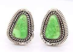 Sterling Silver Artie Yellowhorse Nevada Variscite Earrings