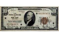 $10 1929 Series Brown Seal National Currency Note