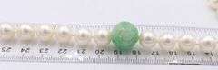 White Fresh Water Pearl and Green Jade Beaded Necklace