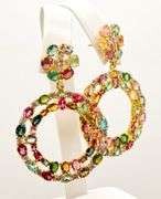 FANCY 24.00 CARAT TOURMALINE AND DIAMOND CHANDELIER EARRINGS