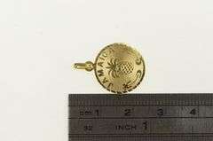 14K Yellow Gold Jamaica Pineapple Tropic Travel Souvenir Charm/Pendant