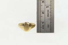 10K Yellow Gold Oval Baby Signet Initial Name Childs Monogram Ring