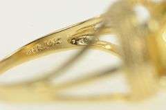 14K Yellow Gold 1960's Round Citrine Rope Vintage Cocktail Ring