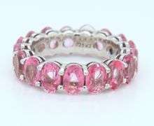 925 Sterling Silver Pink Cubic Zirconia Band