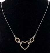 Vermeil Heart Pendant Necklace In Sterling Silver