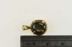 14K Yellow Gold Oval Black Star Sapphire Vintage Classic Pendant