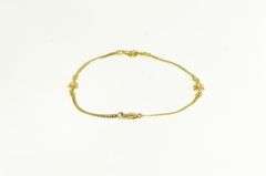 14K Yellow Gold Retro Diamond Square Knot Herringbone Bracelet