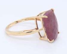 10KT Yellow Gold Raw Ruby Ring