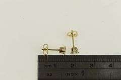 14K Yellow Gold Solitaire CZ Vintage Classic Round Stud Earrings