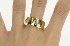 18K Yellow Gold 0.36 Ct Princess Cut Diamond Men's Wedding Ring