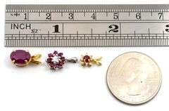 Group of 3 14k Ruby Pendants