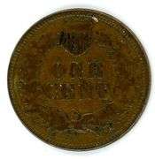 1873 Open '3' Indian Head Cent