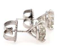 5.38ctw Round Diamond Solitaire Stud Earrings in Platinum