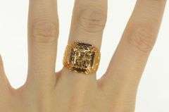 18K Yellow Gold Vintage Peruvian Ornate Mayan Design Ring