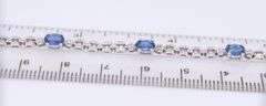 Handsome White Gold Blue Sapphire Link Bracelet