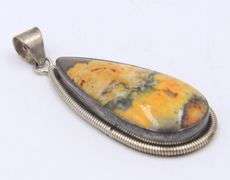 Lot of 2 Vintage 925 Sterling Silver Jasper Pendants