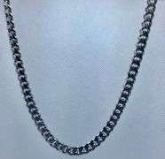 SOLID 14K COOL WHITE GOLD CUBAN LINK CHAIN