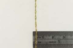 14K Yellow Gold 1.3mm Singapore Spiral Link Rolling Twist Necklace
