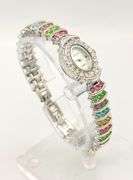 GROUP LOT OF 2X 18KT GOLD PLATED & GEMSTONE WATCHES- BRAND NEW!