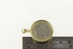 14K Yellow Gold 2002 1 Euro Coin Bezel Statement Pendant