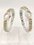 GROUP LOT OF 2X 18KT GOLD PLATED & GEMSTONE WATCHES- BRAND NEW!