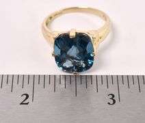Rich London Blue Topaz Gemstone Ring In Yellow Gold