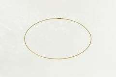 14K Yellow Gold 1.3mm Wire Link Cable Vintage Collar Necklace