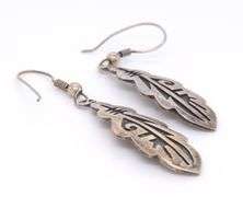 Vintage 925 Sterling Silver Native American Dangle Earrings