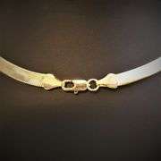 Sharp 28.3 Gram 14 Kt Gold Herringbone Necklace