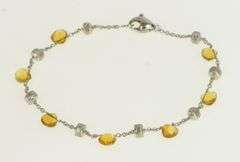 18K White Gold Marco Bicego Paradise Citrine Chain Designer Bracelet