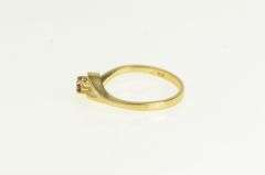 10K Yellow Gold Ruby Diamond Accent Vintage Wavy Ring