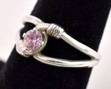 Pink Gemstone Ring In Sterling Silver