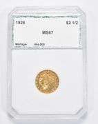 MS67 1926 $2.50 Indian Head Gold Quarter Eagle - Graded PCI