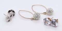 Lot of 3 Vintage Sterling Silver Earrings