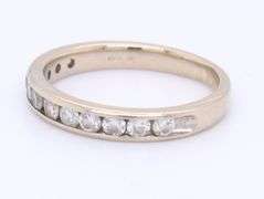Dazzling White Gold 12 Stone Round Brilliant Cut Diamond Band